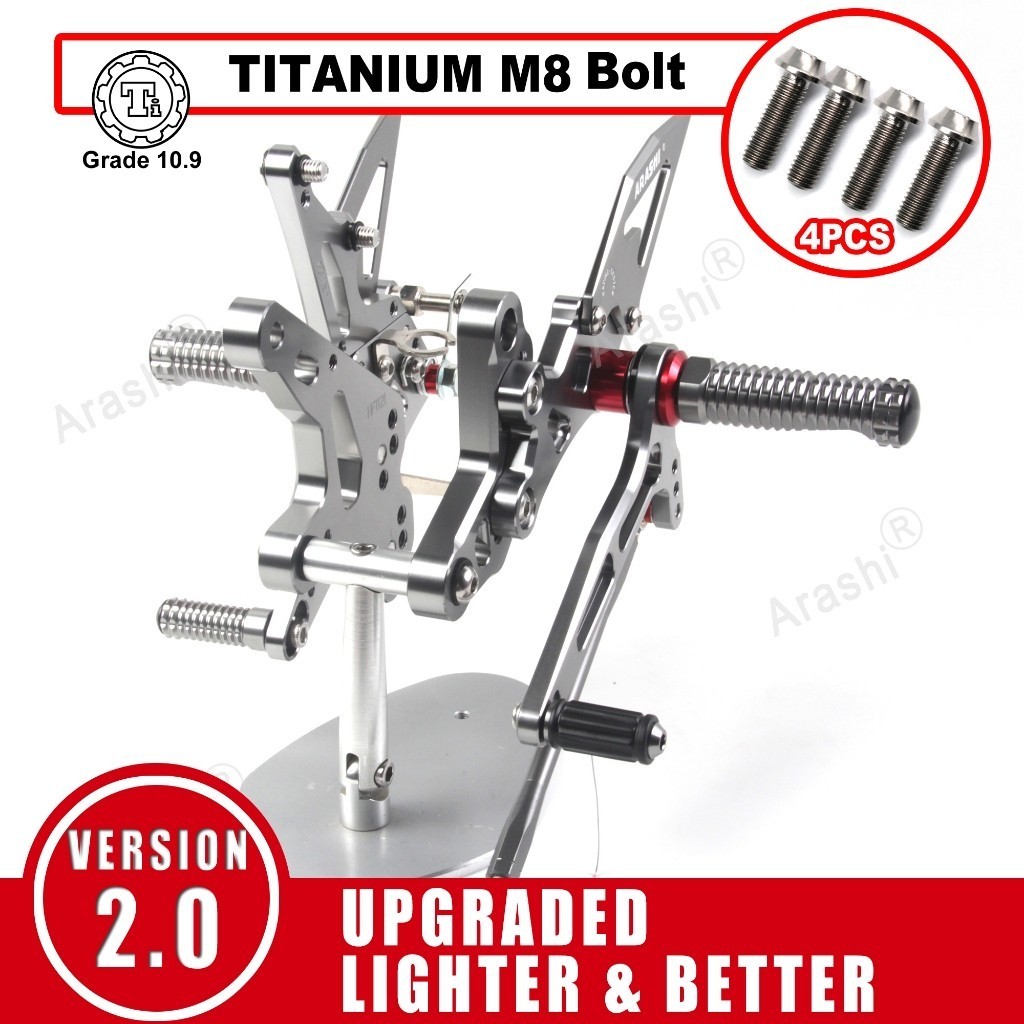 Arashi V2.2 CNC ปรับ Rearset สําหรับ KAWASAKI Ninja 400 Z400 EX400 / ABS / KRT Edition 2018 2019 202