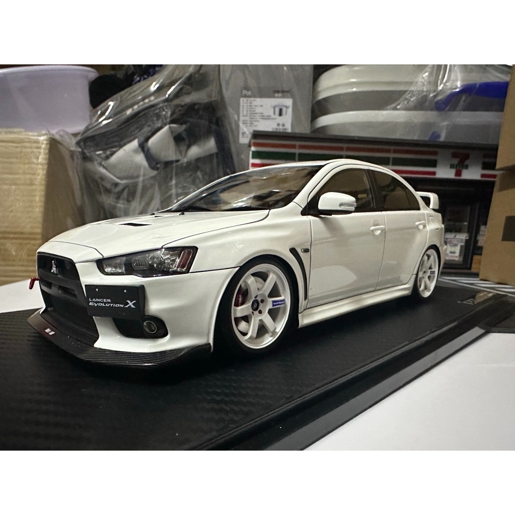 [ขาย] Out of Print ig 1/18 Mitsubishi evo10 Generation CZ4A 1/18 สีขาวพร้อม TE37 ล้อสีขาว, รุ่น Evo1