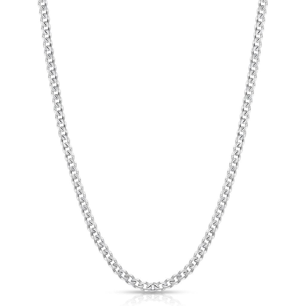 Fiusem สร้อยคอแบบ Cuban Link Chains สแตนเลสเคลือบเงิน/ดำ/ทอง 14K ขนาด 16-28 นิ้ว 5SK5