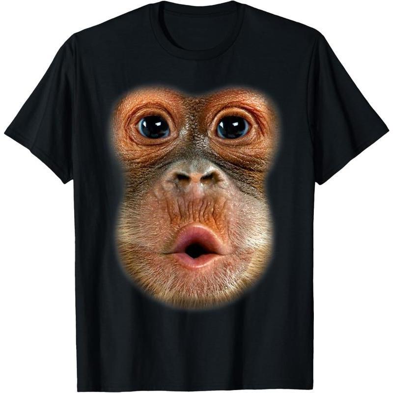100% ผ้าฝ้าย เสื้อยืดลิงท้องตลก มีมสุดเท่ วิดีโอไวรัลที่กำลังมาแรง