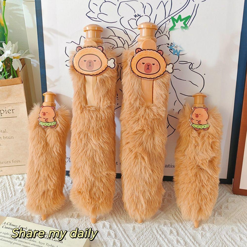 ปากกาเจล ROSEGOOD, ปากกาลูกลื่นขนาดใหญ่ Capybara, Creative Press-on ตุ๊กตาพลาสติก Oversize Writting Pen สํานักงานโรงเรียน