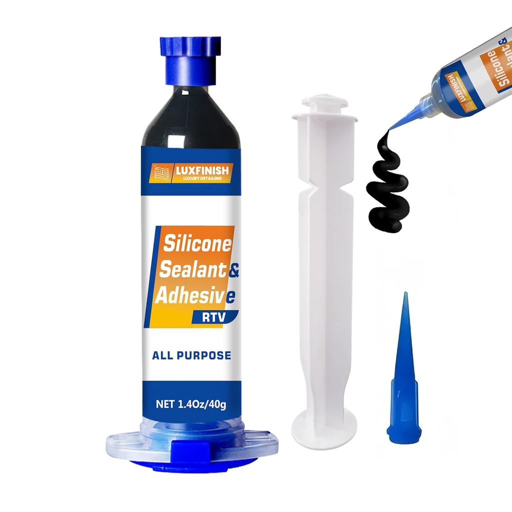 RTV Silicone Sealant Adhesive – 100% Waterproof Silicone Caulk for Automotive, Window, Bathroom, Kit