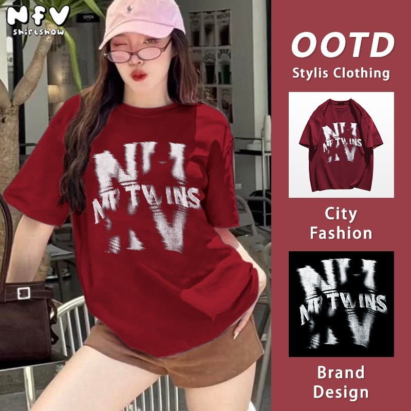 NFV ใหม่ล่าสุด🌟คริสต์มาส เสื้อยืดแนวเกาหลี ใส่สบาย ระบายอากาศ ใส่สบายไม่รัดตัว ผ้าคอตตอน