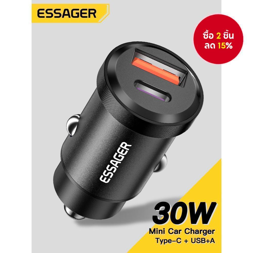 Essager 30W USB Car Charger Quick Charge 4.0 3.0 FCP USB PD สําหรับ iPhone 12 13 14 Pro Fast Charging
