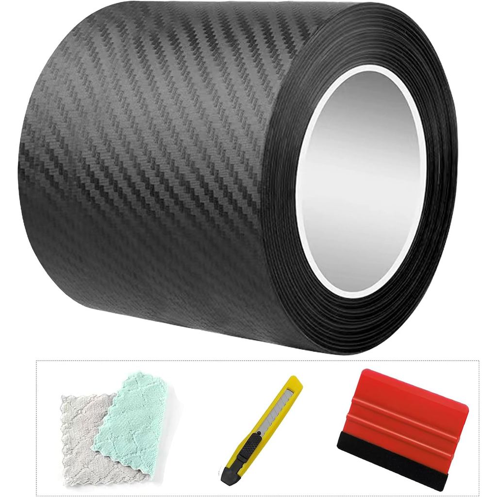 Carbon Fiber Vinyl Wrap for Cars Door Protector Edge Guards 0.6mm Thick 33ft Length Multi Width Opti