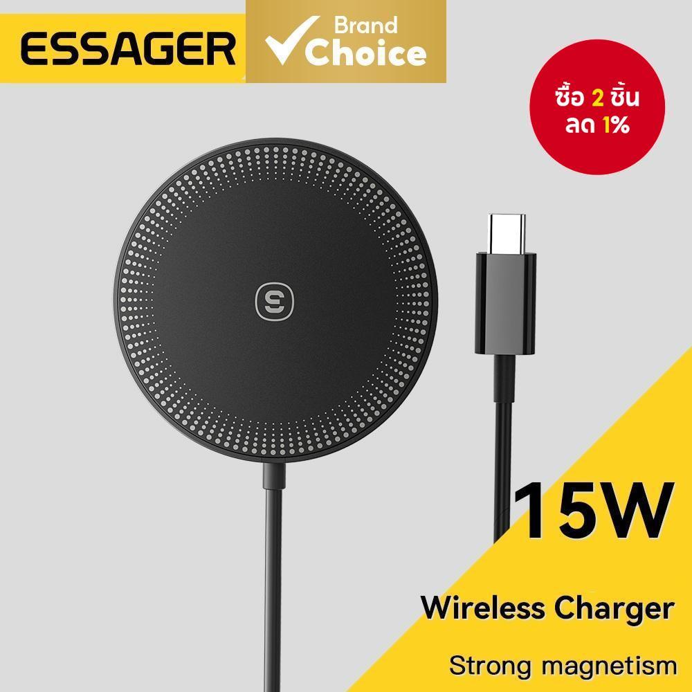 Essager 15W Qi Wireless Charger ชาร์จเร็วสำหรับ iPhone 16 15 14 Pro Max และ Xiaomi Pad