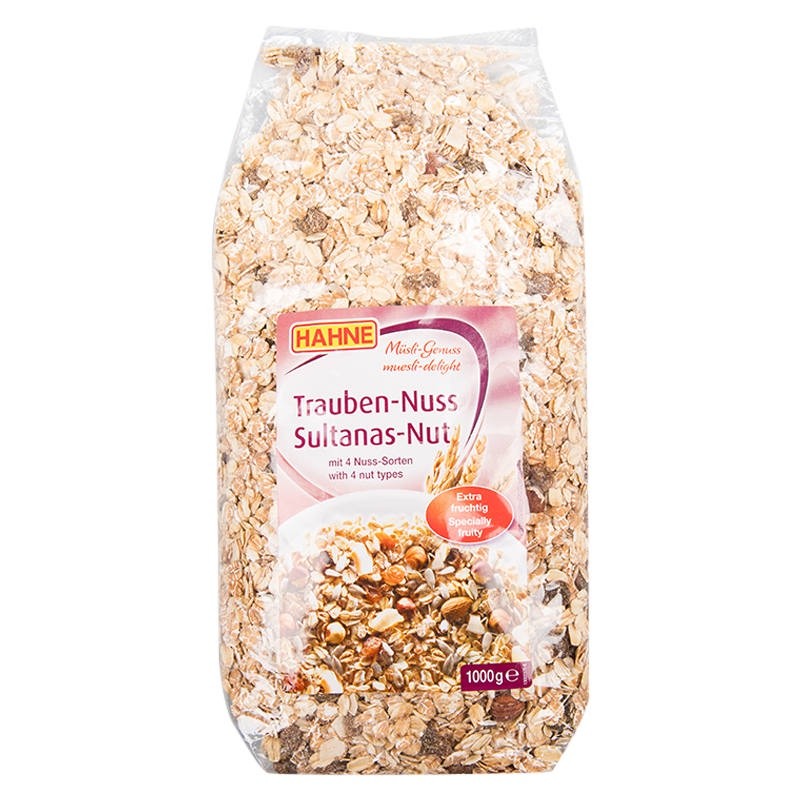 Hahne Raisin Nut Muesli 1kg. ฮาทเน่มูลลี่ผสมลูกเกดและนัต 1กก.