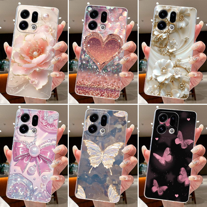 เคสโทรศัพท์สําหรับ OPPO Find X9 / Find X9 Pro ดอกไม้ผีเสื้อป้องกันปลอกบางซิลิโคนอ่อนนุ่มโปร่งใส TPU Cover ราคา ถูกที่สุด ดีลบีเคเค