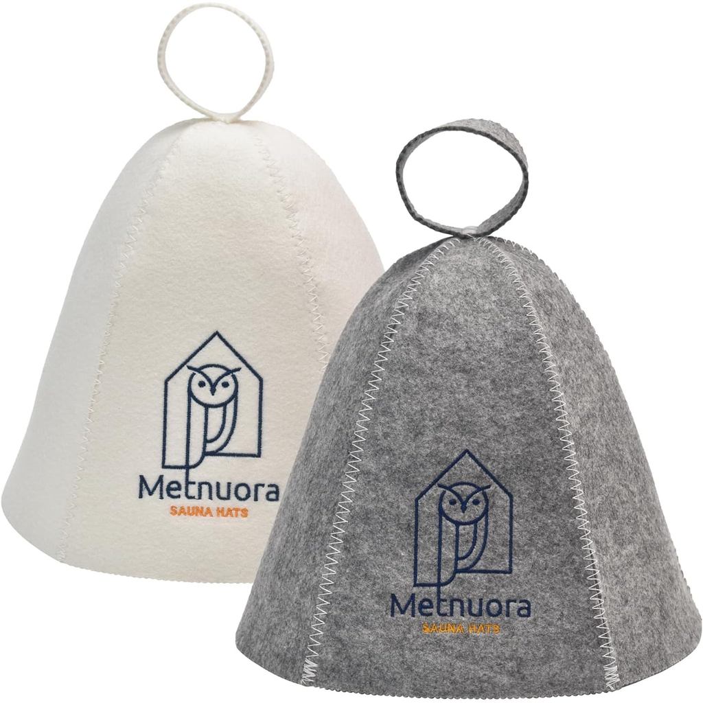 Sauna Hat 2-Pack, Wool Sauna Hat for Women and Men Russian Banya Cap - Ultra Soft, Breathable for Ba