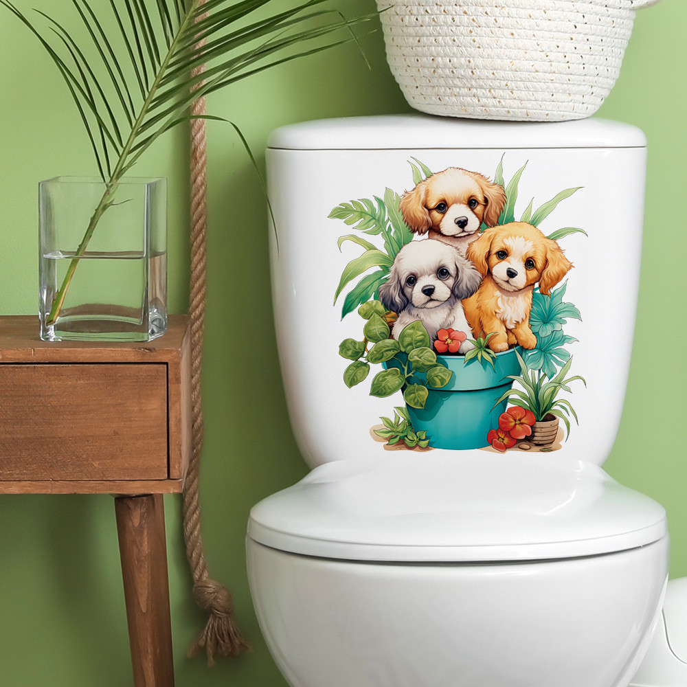 เวอร์จิเนีย-ม097ทาสีกระถางต้นไม้ลูกสุนัขห้องนอนห้องนั่งเล่นสติกเกอร์ห้องน้ําตกแต่งบ้านสติ๊กเกอร์ติดผ