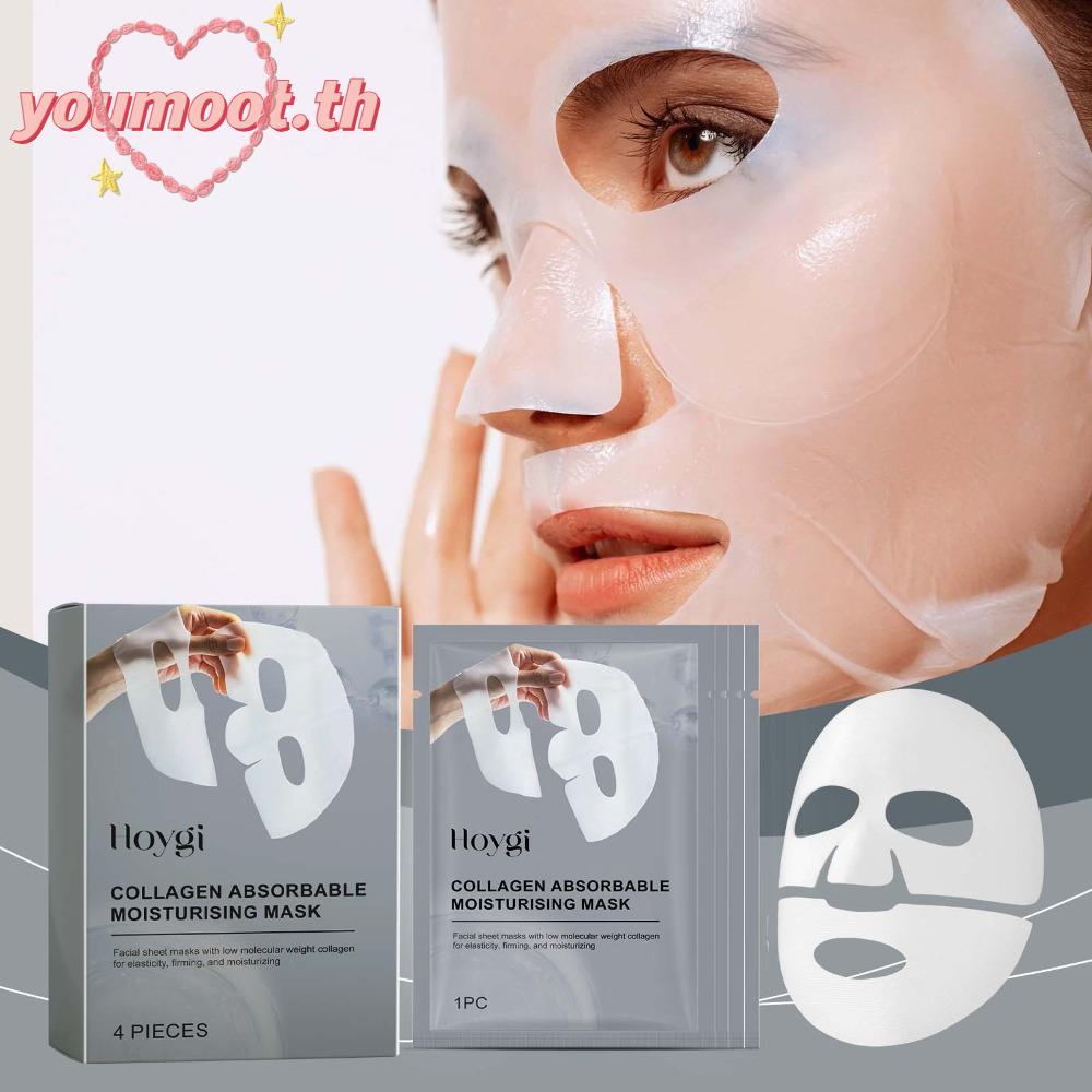 YOUMOOT 1/4PCS Collagen Face, Intense Moisturizing Deep Hydrating Bio Collagen , ลดเลือนริ้วรอยและริ