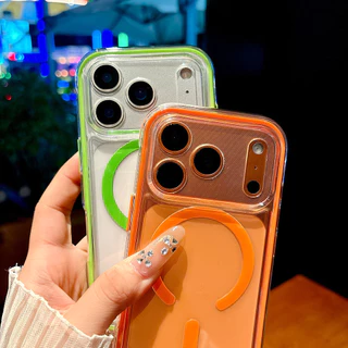 เคสโทรศัพท์อะคริลิคแม่เหล็กสําหรับiPhone 17 Pro Max 17 Air 16 Plus 15 14 13 12 11 Anti Slip Edgeกันกระแทกป้องกันปลอก