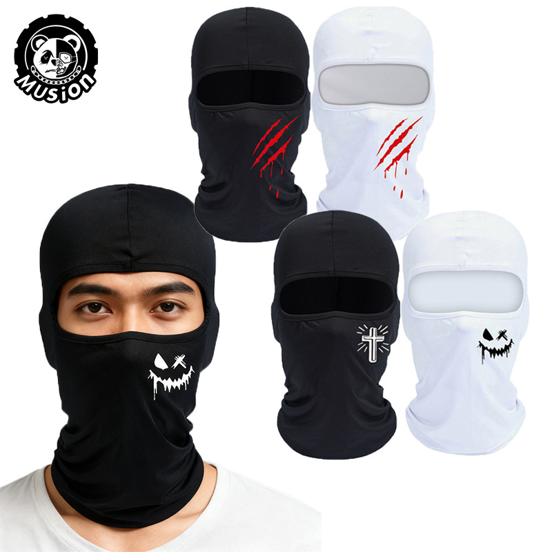 Musion ตกปลา Anti-uv Sunshade Hood หมวกรถจักรยานยนต์ผ้าไหมน้ําแข็ง Full Face หมวก Face Mask สําหรับขี่จักรยาน Balaclava Bandana Hood Headwear