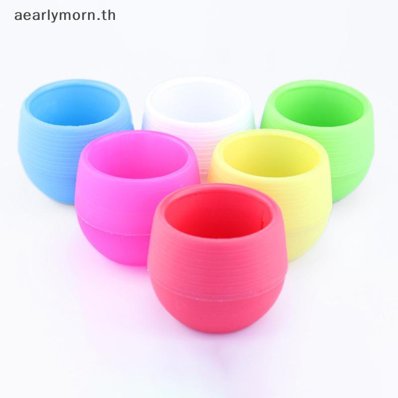 AA 6 แพคเกจดอกไม้ฉ่ํา POTS Mini Stone Ball PotS Multi-สีเสริมหนาเรซิ่นพลาสติก POTS TH