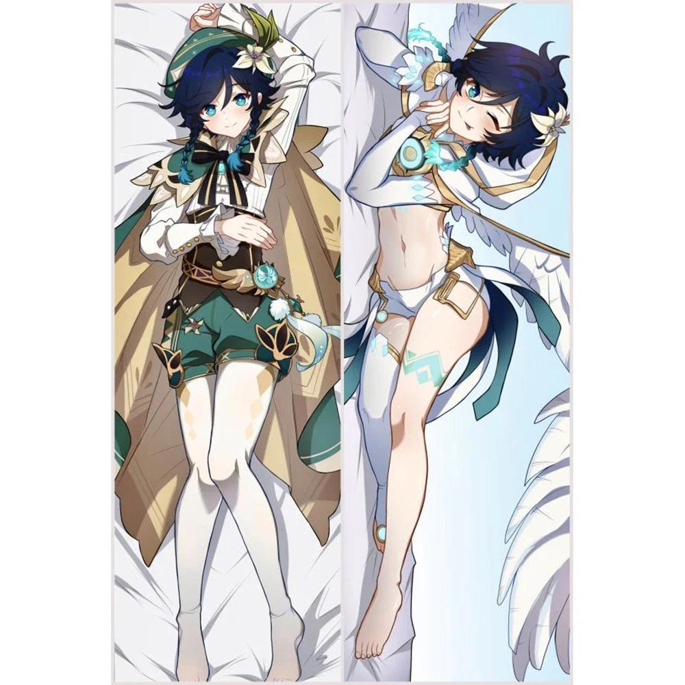 Dakimakura Waifu 2WAY กอดหมอนของขวัญ Genshin Impact Venti อะนิเมะเซ็กซี่หมอน Otaku เบาะ
