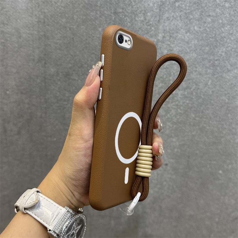2 in 1 สําหรับ iphone 6 6s 6 7 8 7P 8P 6SP plus หนังซิลิโคนอ่อนนุ่มกันกระแทกพร้อมสายรัดข้อมือเคสโทรศัพท์
