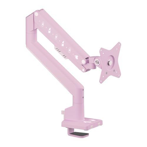 PS1S Wave Pastel Pink Devil Monitor Arm Single Pink Devil Cute Up and Down 24-inch 27-inch 32-inch