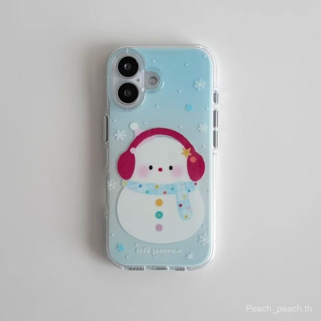เคสโทรศัพท์โทรศัพท์ เหมาะสําหรับหูฟัง iPhone Snowman เหมาะสําหรับ iPhone17ProMax/16e เคสโทรศัพท์ iPh