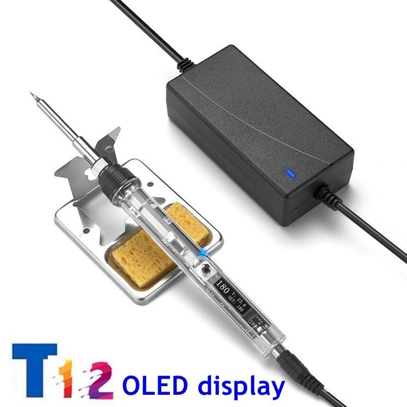 Mini T12 หัวแร้งไฟฟ้าหัวแร้งเคล็ดลับปรับหัวแร้งพร้อมสถานีบัดกรีแบบพกพา OLED อุณหภูมิ T12 XZDR