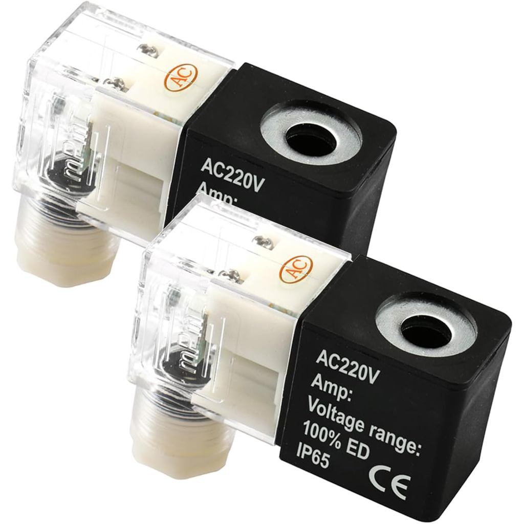 Baomain คอยล์แรงดันไฟฟ้า AC 220V สําหรับโซลินอยด์วาล์วนิวเมติก 4V210-08 & 4V230C-08 แพ็ค 2