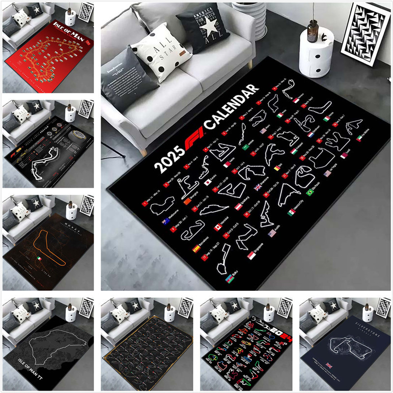 2026 F1 สูตร 1 Motorsport Track Theme พรมออกใหม่! ห้องนอน LivingRoom โซฟาห้องเล่นเกมพรม Racing Lover