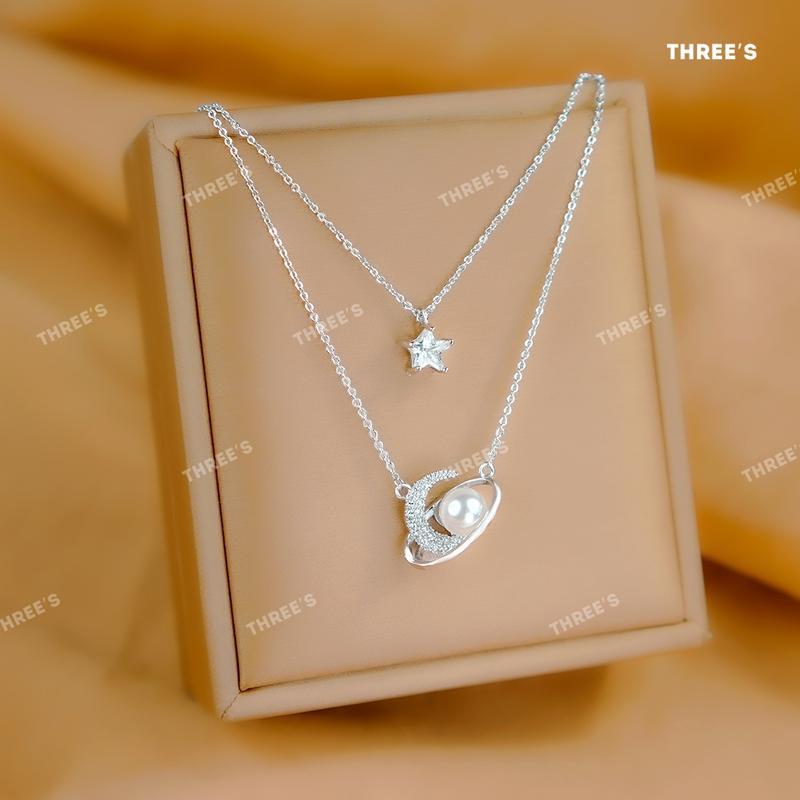สร้อยคอ "Saturn 2 ชั้นเงิน" Star of Stability