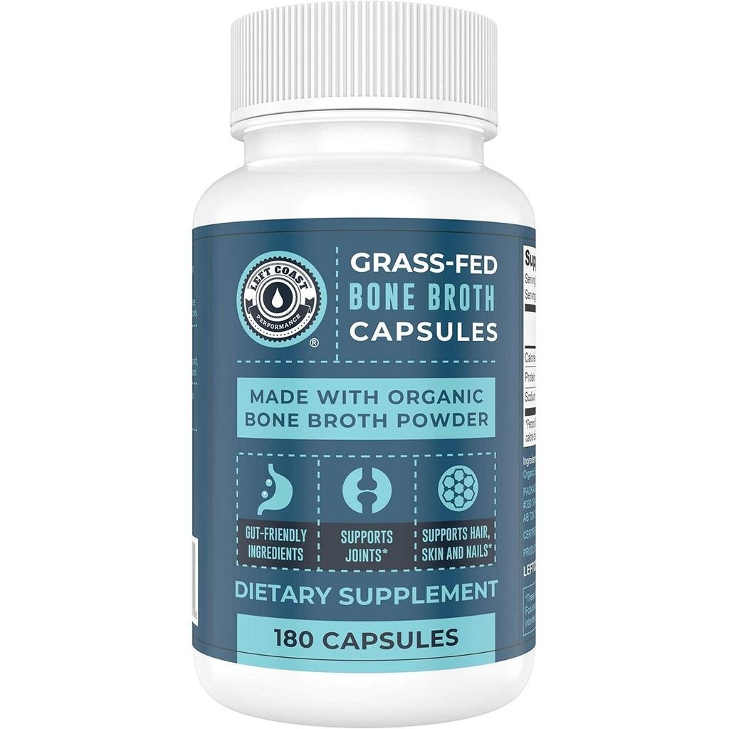 Grass-Fed Bone Broth Capsules พร้อมคอลลาเจนจากผงน้ําซุปกระดูกออร์แกนิก อาหารเสริมคอลลาเจนสําหรับเล็บ