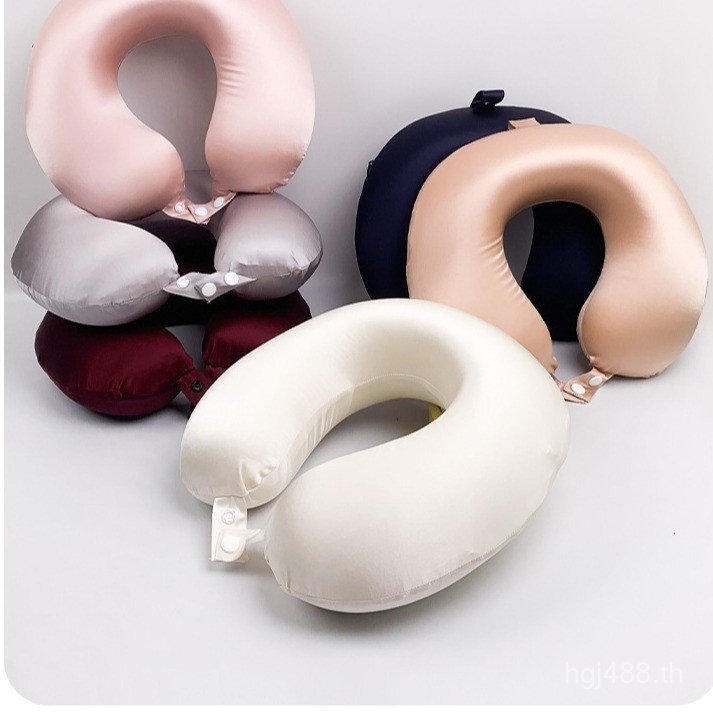 ผ้าไหมแบบพกพาคอสนับสนุนหมอนงีบหมอนกระดูกสันหลังส่วนคอเดินทางนักเรียนคอหมอนรูปตัวยูหน่วยความจําโฟมผ้า