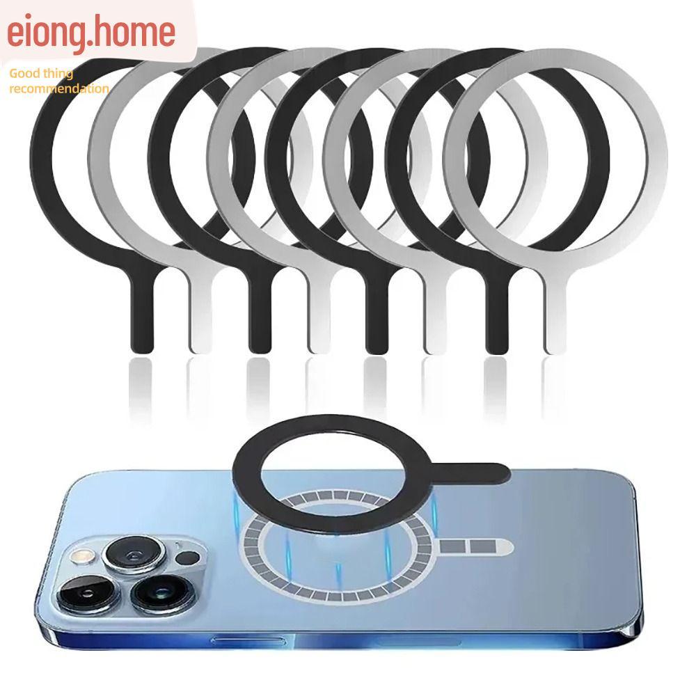 EIONG 1/5 ชิ้นสติกเกอร์เหล็กแผ่น,แม่เหล็ก Q จัดแต่งทรงผมแผ่นโลหะแหวน,สแตนเลส Universal Magsafe Wireless Charger ที่วางโทรศัพท์ในรถยนต์