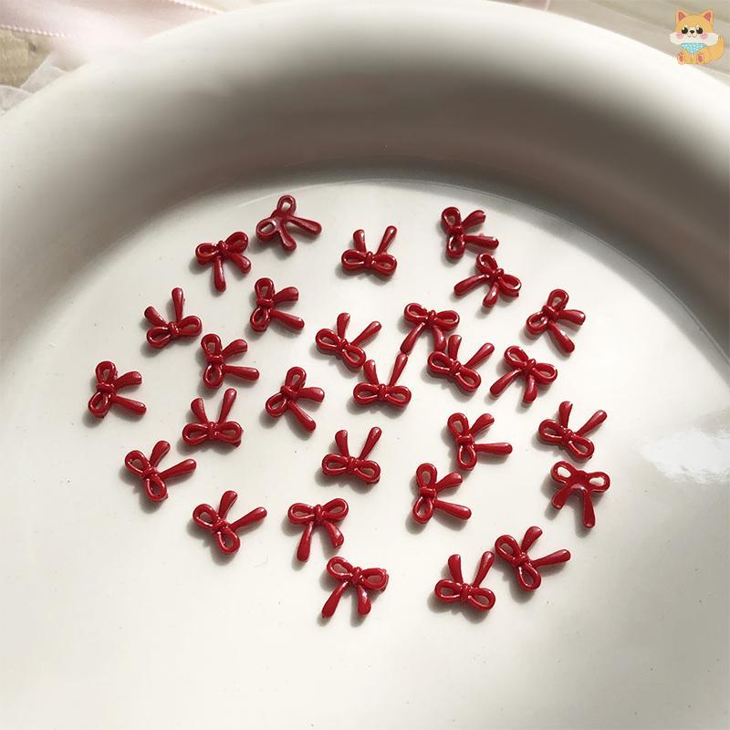 [VI] 100PCS 3D Nail Art Red Bow Charms อุปกรณ์อุปกรณ์เสริมชิ้นส่วนเรซินสําหรับเล็บ Decorastion ผลิตภัณฑ์ตกแต่งเล็บวัสดุเครื่องมือ TH ราคา ถูกที่สุด ดีลบีเคเค แกลเลอรีภาพที่ 7