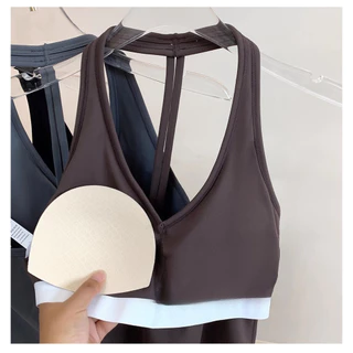 【YOGATRUTH】ชุดโยคะ เสื้อชั้นในกีฬาแบบมีฟองน้ำเสริมหน้าอก เสื้อกล้ามออกกำลังกาย สามารถสวมใส่เดี่ยวๆ หรือเป็นชั้นในได้ มีหลายสีให้เลือก