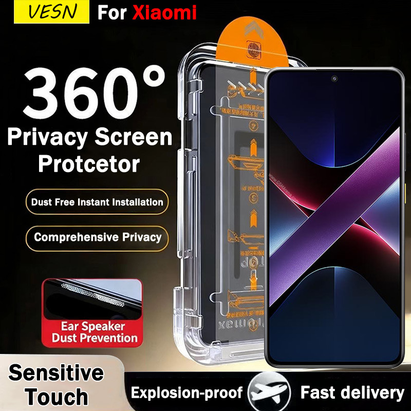 การติดตั้งฟรีฝุ่นความเป็นส่วนตัวฟิล์มแก้วนิรภัยสำหรับ Xiaomi POCO C75 C65 C61 C55 C40 C31 X7 X6 X5 X