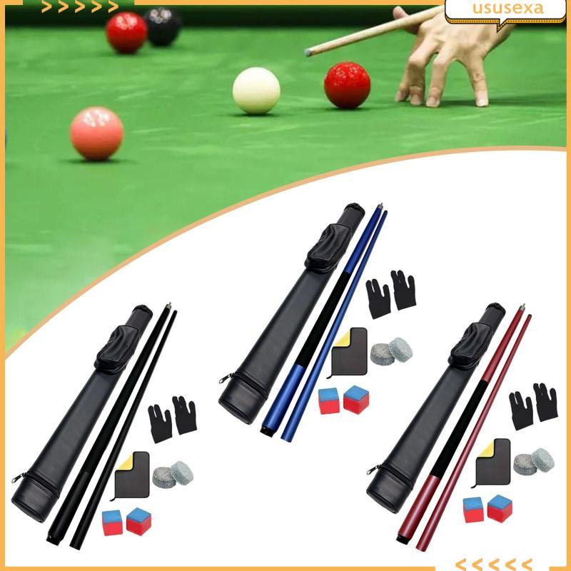[Ususexa] 147 ซม.คิวบิลเลียดสองส่วนพร้อมถุงเก็บแบบพกพาเปลี่ยนสระว่ายน้ําตาราง Sticks Snooker Cue สํา