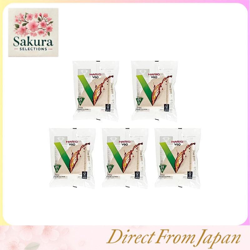 กระดาษกรอง HARIO V60 01M สำหรับ 1-2 ถ้วย 500 แผ่น ฟอกขาว รุ่น VCF-01-100M