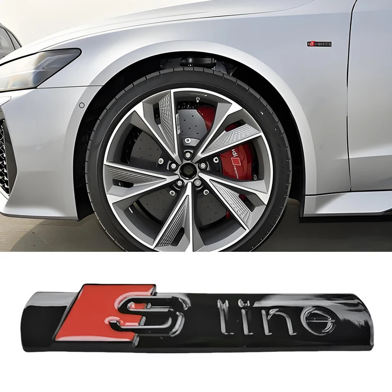 2-20Pcs Glossy Black Sport Emblem Side Fender Logo Decal Trunk Fender 3D Badge for Audi S-Line Q5 Q7