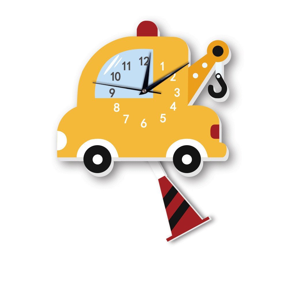 Crane Clock นาฬิกา ins สไตล์ Nordic Wall Clock Room Pendulum Hammer Funlife Boy การ์ตูนเด็ก UWC007 S