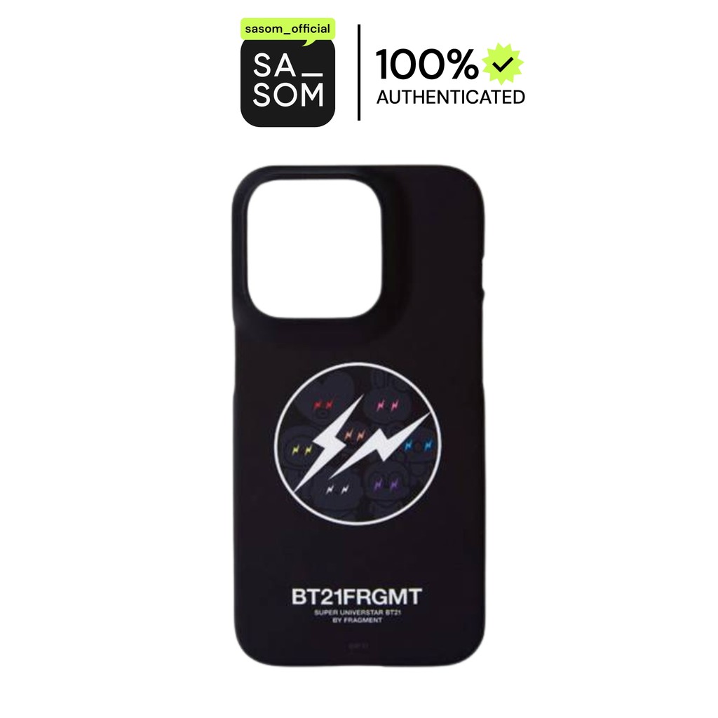 BT21 X FRAGMENT iPHONE 15 PRO CASE "BLACK" | ของแท้ ตรวจสอบโดย SASOM