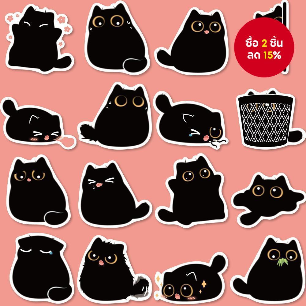 สติกเกอร์ ลายแมว ลูกบอลถ่านหิน กันน้ํา สําหรับตกแต่งสมุดโน้ต 40 ชิ้น
