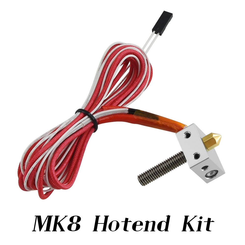 MK8 Hotend ชุด 12V40W MK8 Extruder สั้นช่วงตรงหัวร้อน 1.75 มม./0.4 มม.คอเครื่องทําความร้อนบล็อกหัวฉี