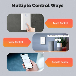 MOES Tuya Matter WiFi สวิตช์ไฟอัจฉริยะ 2.5D US Verison ต้องต่อสายนิวทรอ Alexa Google Home Apple Homekit Smartthings