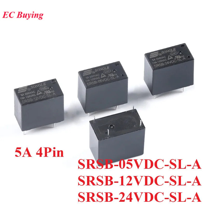 5/1 SRSB รีเลย์ SRSB-05VDC-SL-A 5VDC SRSB-12VDC-SL-A 12VDC SRSB-24VDC-SL-A 24VDC DC 5V 124V 5A 25V A