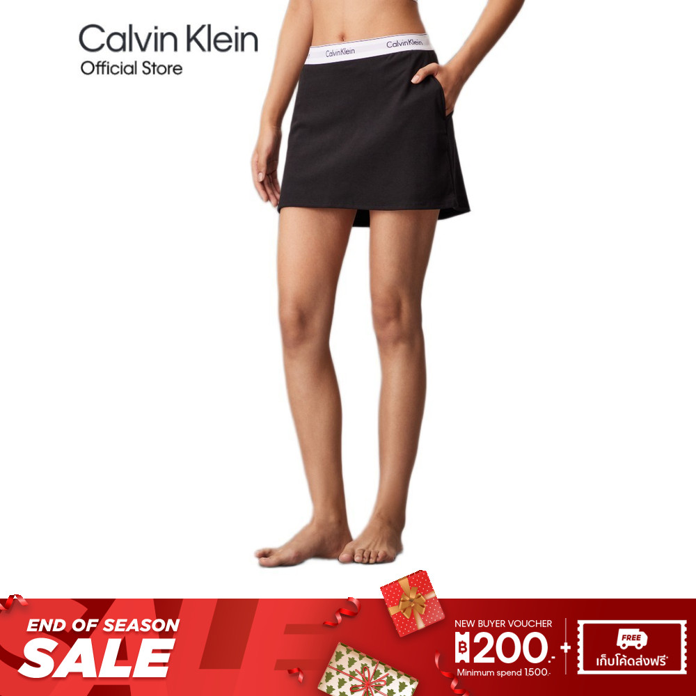 CALVIN KLEIN กระโปรงผู้หญิงพร้อมซับใน Sport Cotton Modal Skirt รุ่น GWS5T901 UB1 - สีดำ