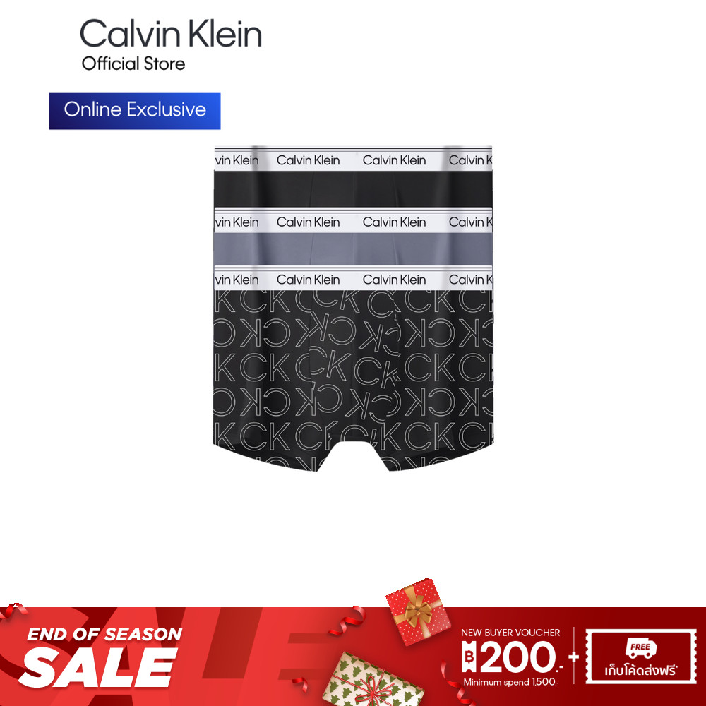 CALVIN KLEIN กางเกงในผู้ชาย Cotton Stretch Balance แพ็ค 3 ชิ้น ทรง Low Rise Trunk รุ่น NP2765O ZIC-สี MultiColor