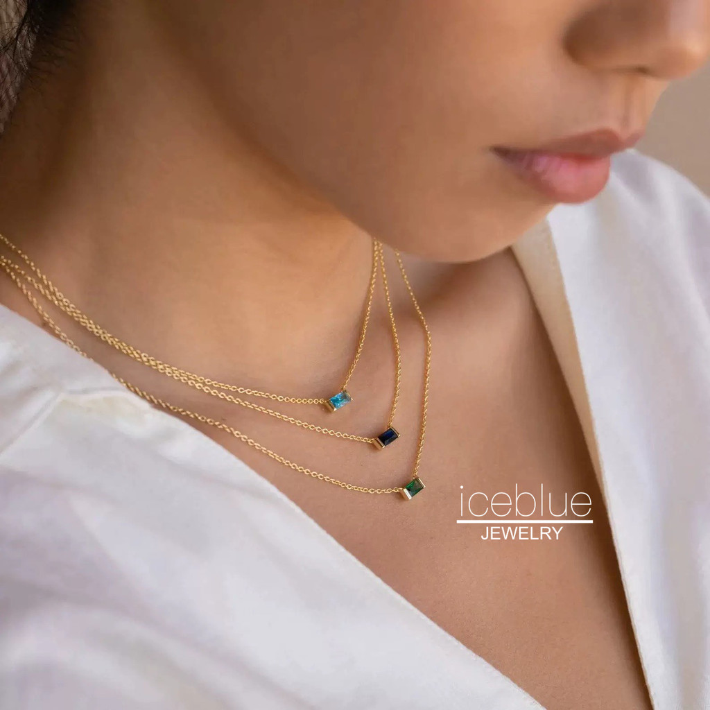 【iceblue】สร้อยคอ/สร้อยข้อมือจี้หินสังเคราะห์อัญมณีเกิด 12 เดือน ชุบ 14K Gold ไร้สนิม กันน้ำ ไทเทเนียมสตีล ของขวัญสำหรับผู้หญิง N196 B53 ราคา ถูกที่สุด ดีลบีเคเค แกลเลอรีภาพที่ 2