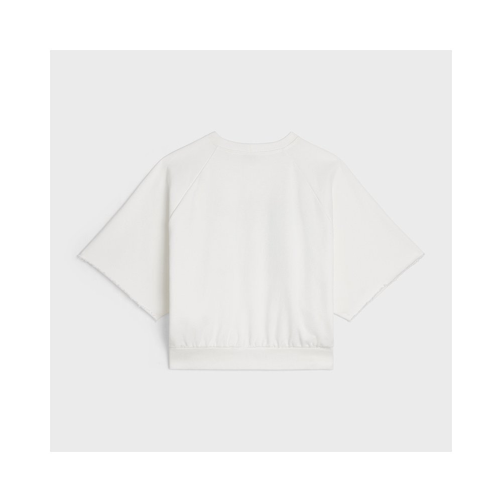 เสื้อยืดพิมพ์ลายโลโก้ Celine สีขาว แฟชั่น européenne