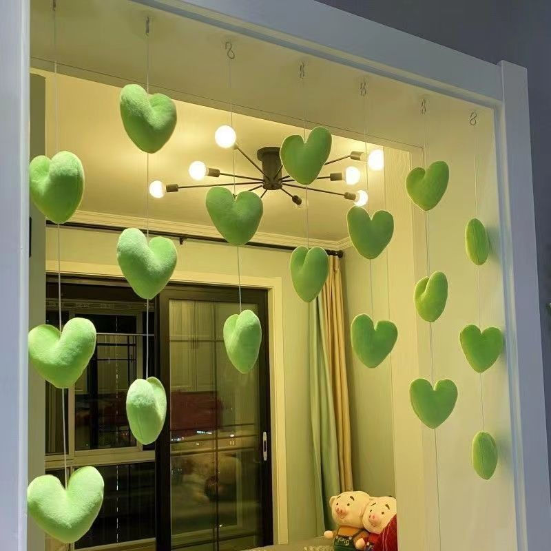 New Product#Bedroom Heart Door Curtain High Aesthetic Wedding Room Decoration Girly Princess Room Do