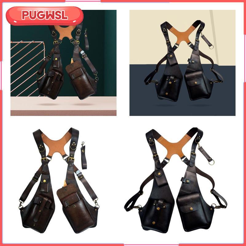 [pugwsl] Steampunk Double Wallet Shoulder Harness Bag ภายใต้กระเป๋าคาดเอว Anti-theft Holster