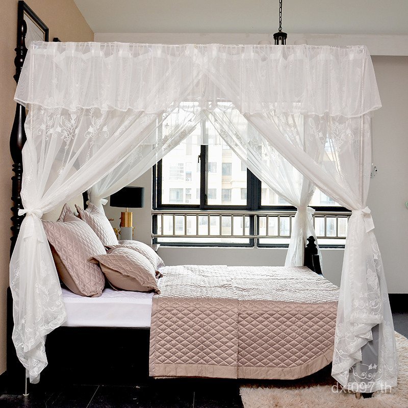 Yading สไตล์ยุโรป Fine Grid ชั้นวางเตียง Mantle เอเชียตะวันออกเฉียงใต้อเมริกันมุ้งกันยุงเตียงผ้าม่าน