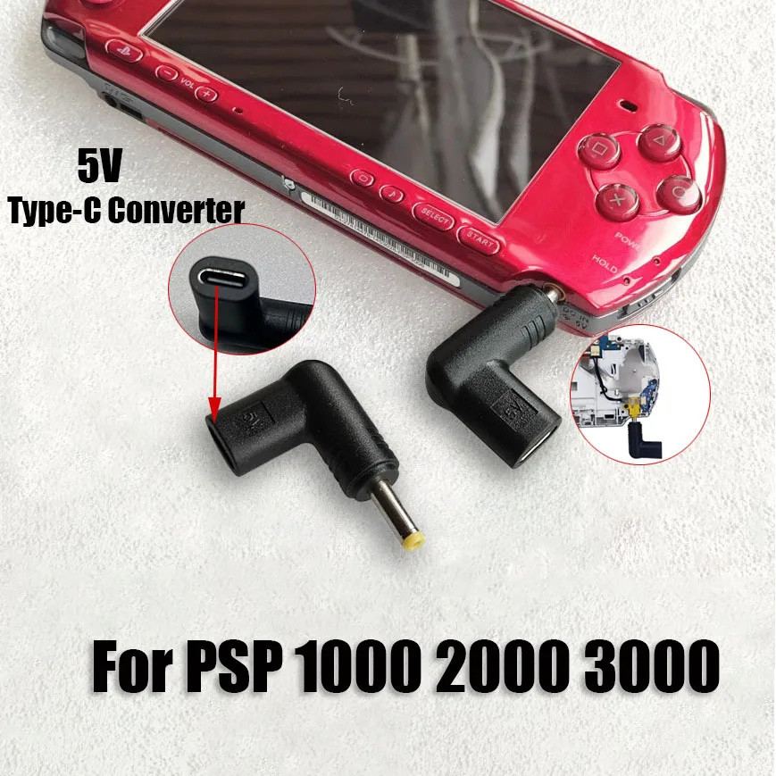 5V Type-C เป็น DC ชาร์จแปลงสําหรับ PSP 1000 2000 3000 Mini USB C ชาร์จแปลงอะแดปเตอร์ DC อะแดปเตอร์