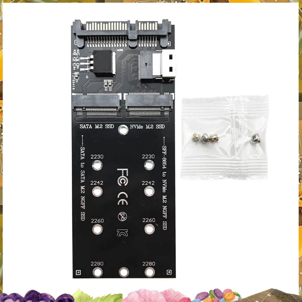 M2 SSD อะแดปเตอร์ M.2 Ngff SSD ถึง + M2 NVME SSD เป็น SFF-8654 Converter เป็น M2 การ์ดขยาย